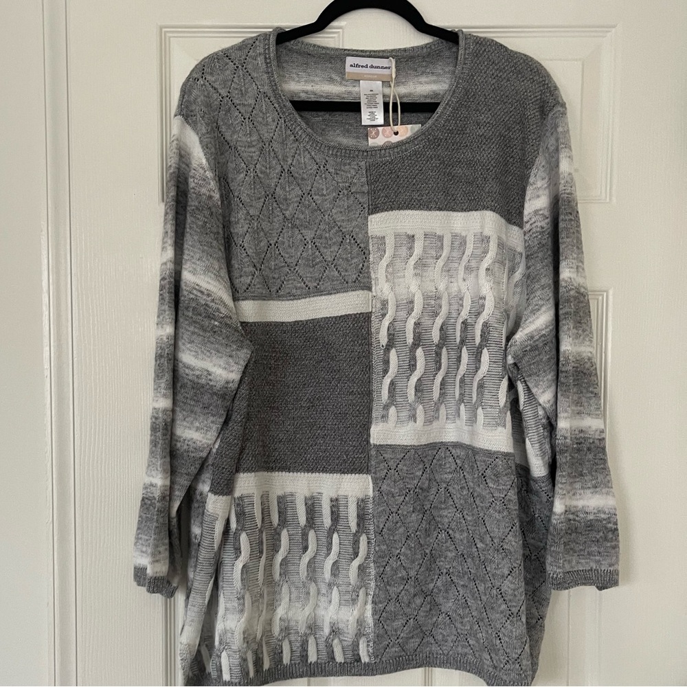 vintage color/pattern block sweater (plus size)